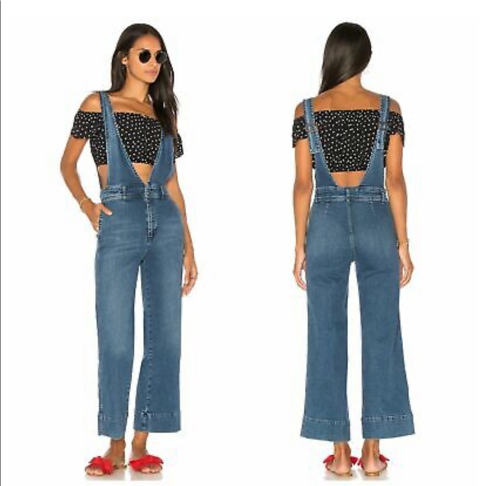 Free People Denim Overalls